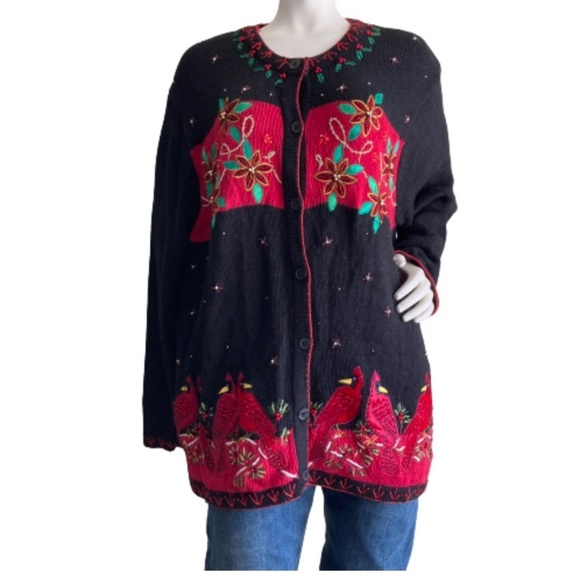 White Stag Sweaters - 5 for $10 EUC White stag button down sweater with cardinals size 18 W/20 W